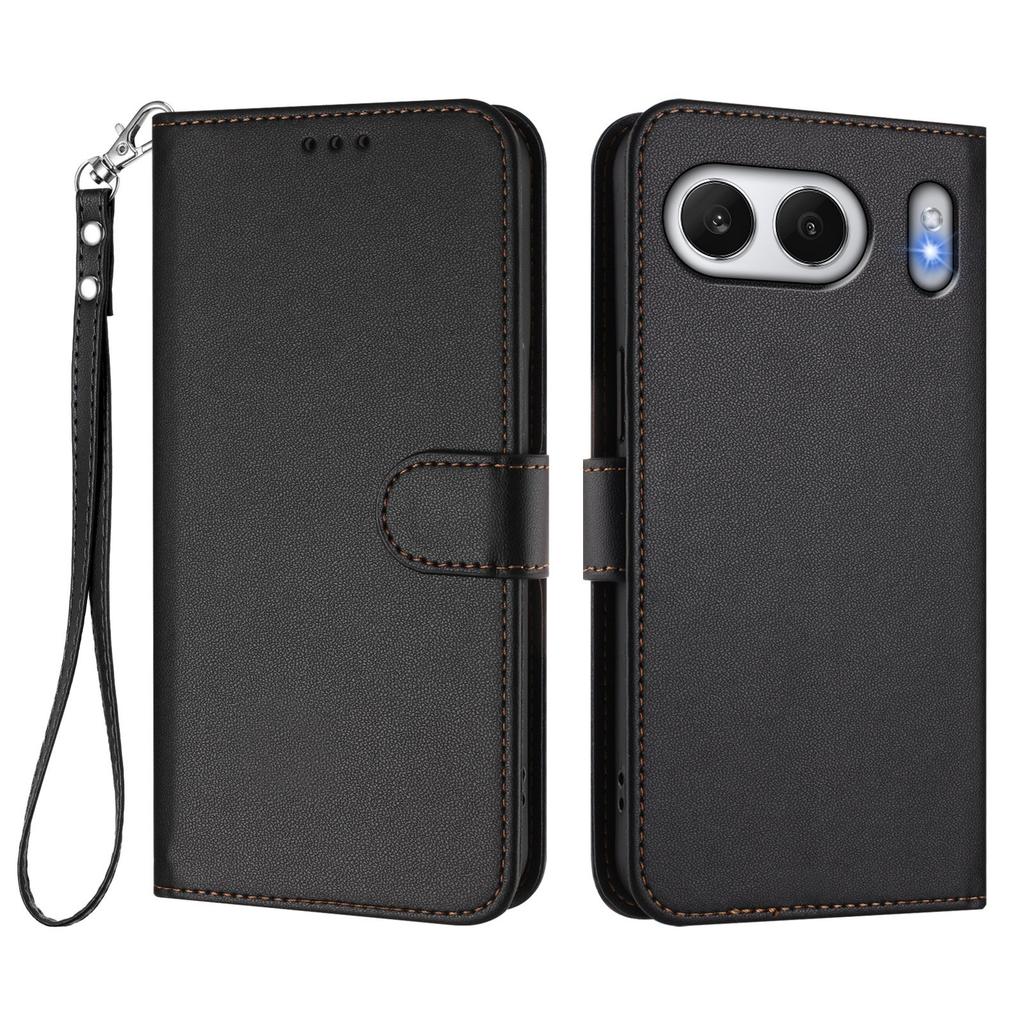 For OnePlus Nord 4 Leather Case Wallet Stand Phone Cover with Wrist Strap