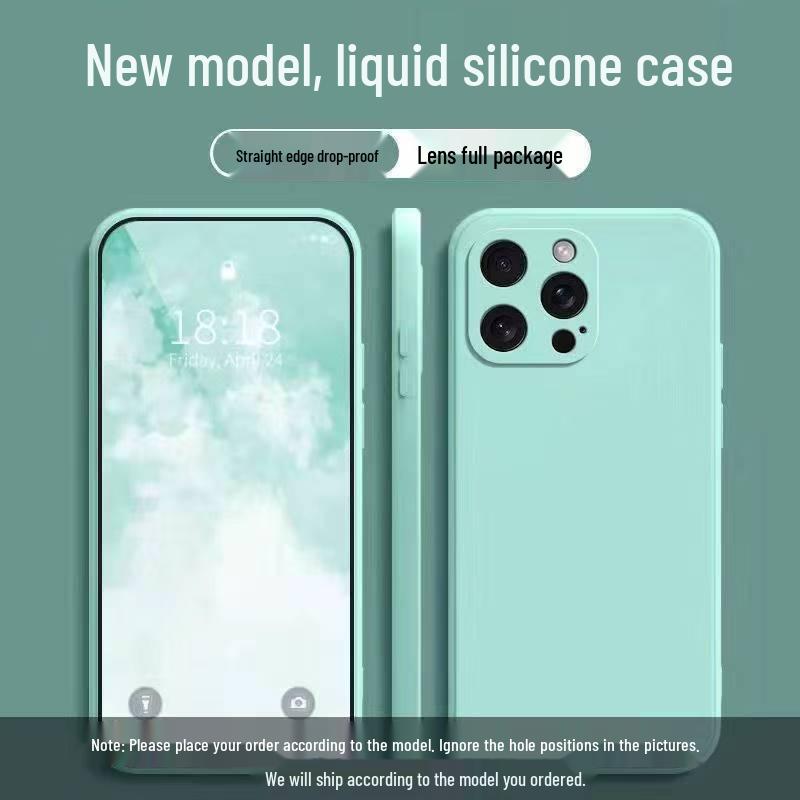 Apple 16Pro Solid Color Liquid Silicone Case: Drop-proof, Full Coverage, Simple Style, Skin-friendly Feel, High-end Quality.