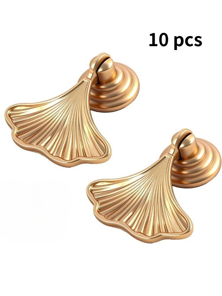 2 Pcs Ginkgo Leaf Zinc Alloy Cabinet Knobs & Drawer Pulls with Screw Mounting Hardware for Kitchen Bathroom Dresser