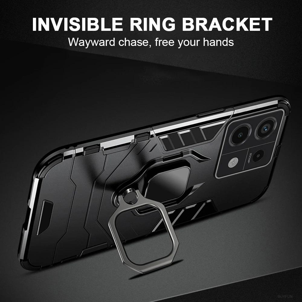 Magnetic Case for Xiaomi Redmi Note 13 Pro Plus 5G 12 Pro+ 12S Cover with Ring Stand Bracket Shell Business Full Protection Cover