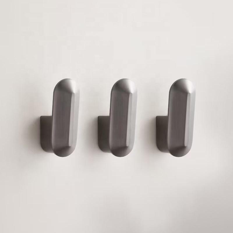 New Aluminum Single Hook Metal Hat and Coat Seamless Hook for Kitchen and Bathroom Use Behind Door