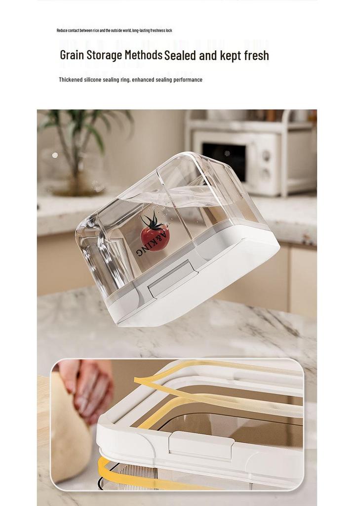 Sealed Rice Storage Container: Press-Style, Pest & Moisture-Proof for Grains & Flour