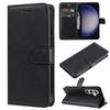 For Samsung Galaxy S25/S24 Case Solid Color Leather Mobile Cover Wallet Stand with Strap