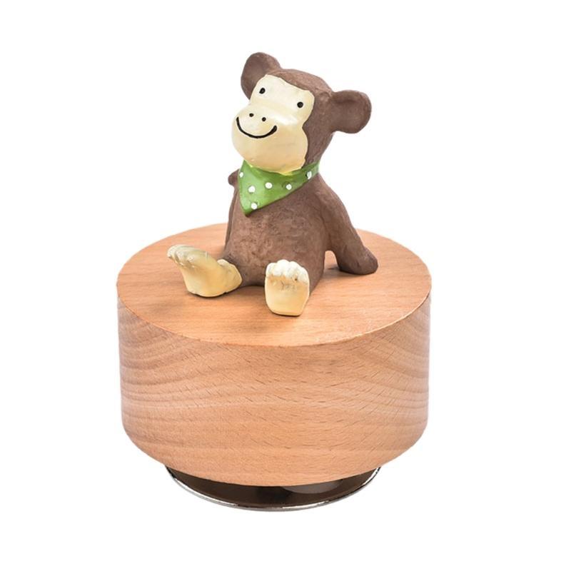 Mechanical Music Box with Rotating Animal Figurine Ornament for Tabletop Decoration and Present for Music Lover