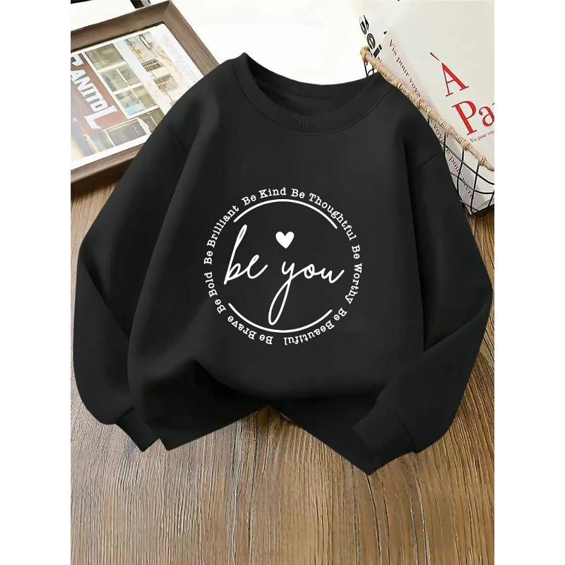 Unisex Crewneck Sweatshirt - Be Kind Be Thoughtful Be You Machine Washable, Spring And Autumn, Sportswear And Casual Wear, Soft And Comfortable