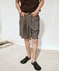 NOIRER Belted Six-Pocket Half Pants (Gray Check)