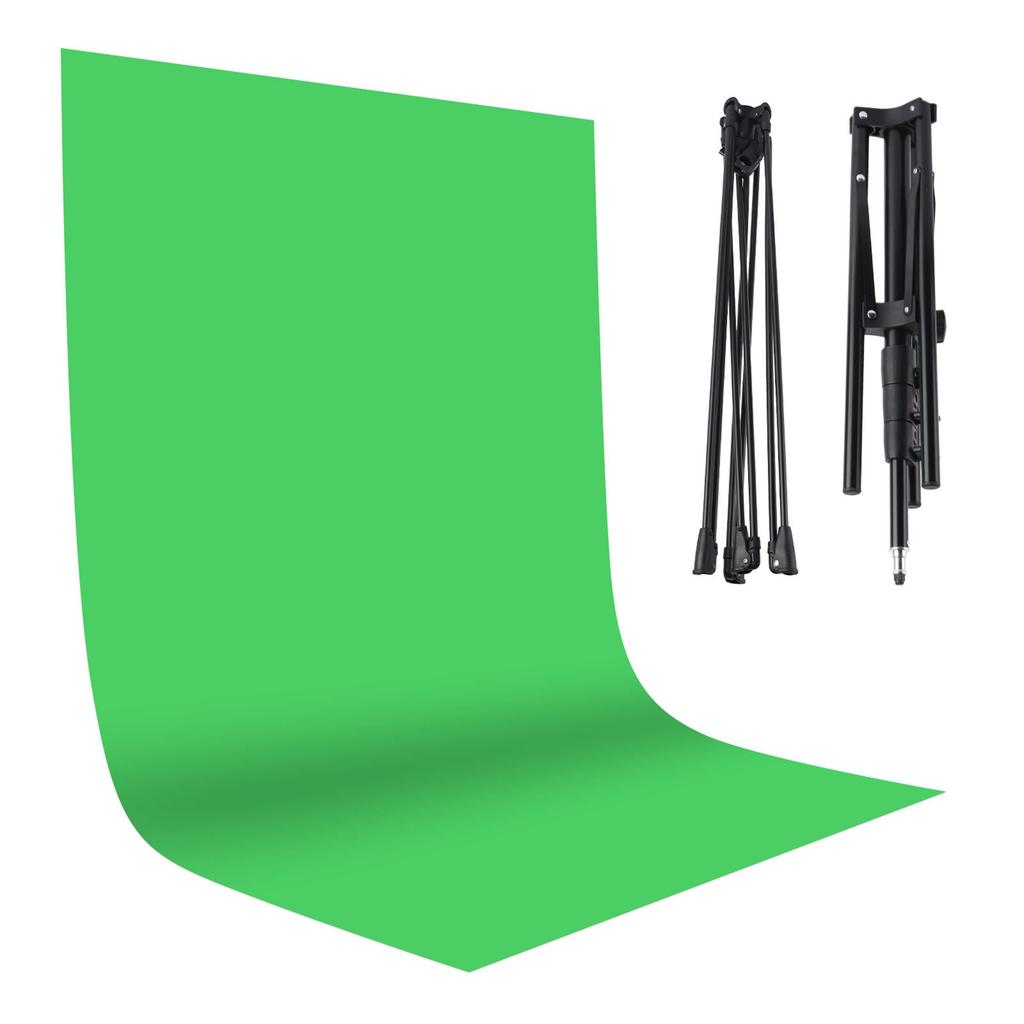 Photography Backdrop Set Polyester Fabric Washable Foldable Studio Screen Background with Tripod and Stand