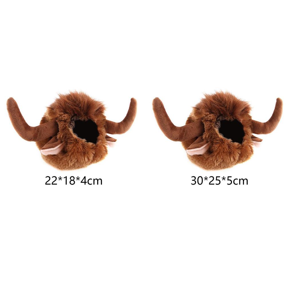 Pet Funny Ox Hat Pet Cow Hat with Ox Horn Comfortable Dress up Dog Cow Hat for