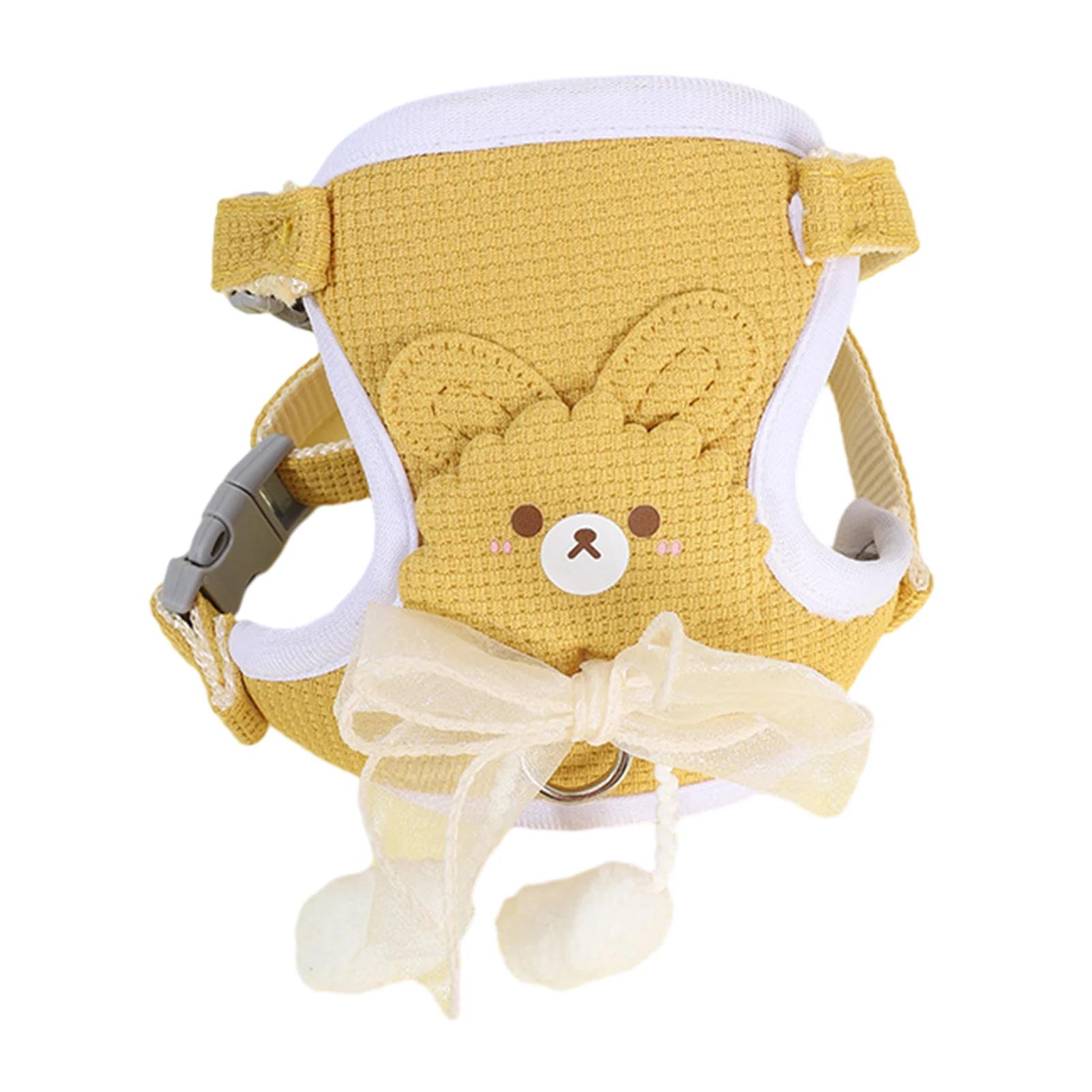 

Cute Bow Pet Harness Undershirt Style Pet Leash Adjustable Leash Pets Harness for Small Dog Cat Supplies For Outdoor S жёлтый