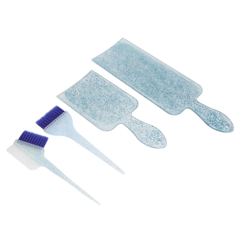 4pcs Hair Coloring Board Kit Highlighting Tinting Bleaching Hair Dyeing Brush Board Kit for Beauty Salon Blue