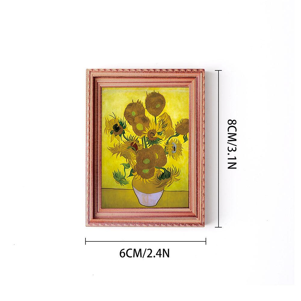 Van Gogh 3D Wooden Magnetic Stickers: Home Decor, Photo Frame Poster, Refrigerator Magnet Set