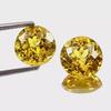 Natural Ceylon Round Cut 20 Ct Yellow Sapphire Certified Loose Gemstone Pair
