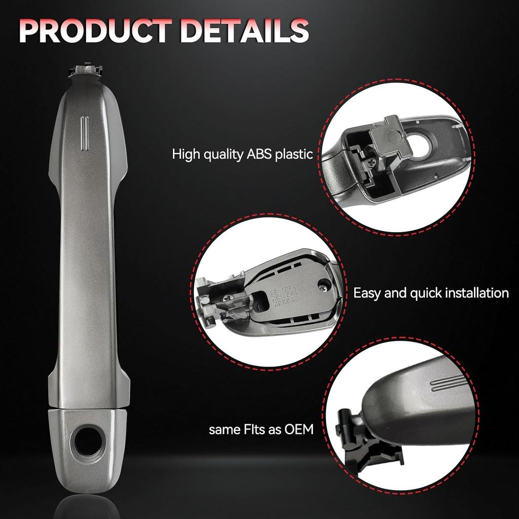 Exterior Door Handle for Toyota Camry 2012 2013 2014 2015 2016 2017 Front Left Driver Side Outside Door Handle Grey Replace# 69211-06090 69217-06370