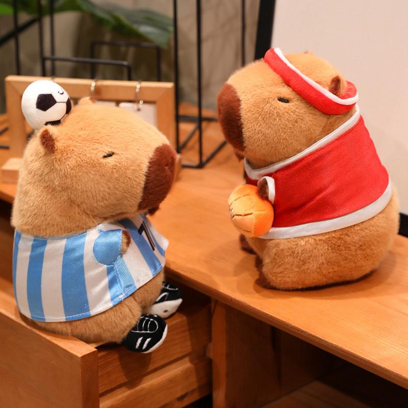 Kawaii Football Basketball Capibala Plush Doll Soft Cute Cartoon Animal Stuffed Toy Home Decor Gifts For Kids