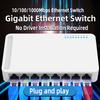 5 Port Gigabit Switch 10/100/1000M Home Network Hub with Power Cable, Office Ethernet Splitter, Switch Hub EU PLUG