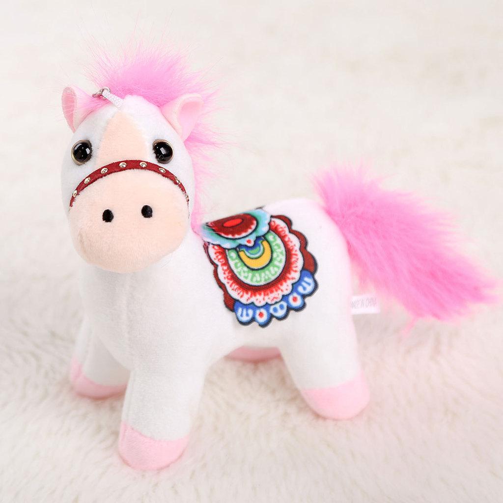 Pony Animal Plush Toy Keyring Featuring Short Plush Material For Gift Giving