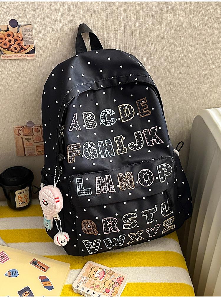 Schoolbag1011 summer new schoolbag female junior high school high school students large capacity niche ins backpack Korean version alphabet computer
