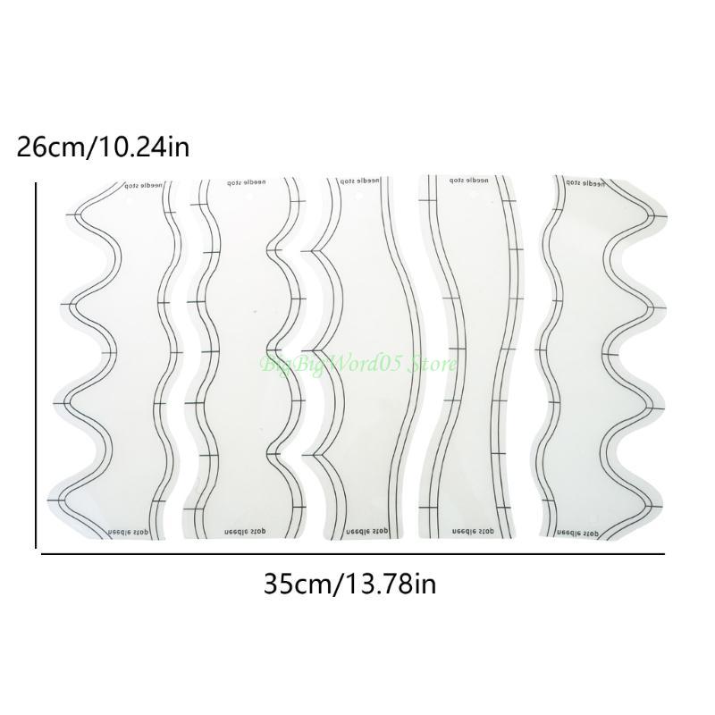 24TE 5 Pcs Acrylic Quilting Ruler Clear Quilting Templates Sewing Ruler for Crafting