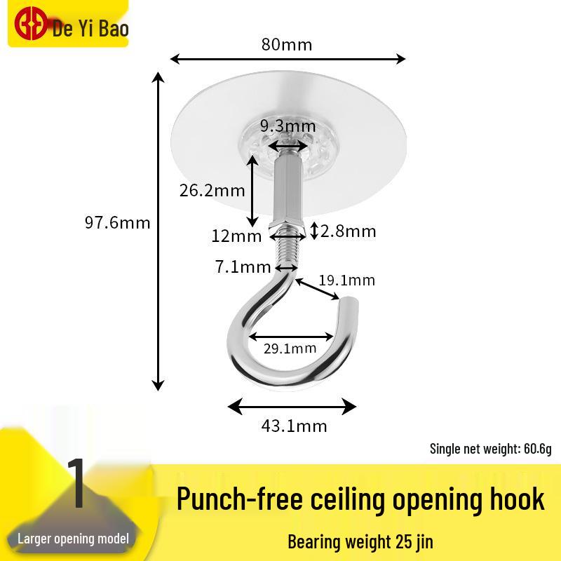 Traceless Ceiling Hook for Mosquito Nets and Curtains