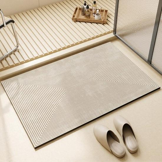Japanese-Korean Minimalist Diatom Mud Bath Mat - Water-Absorbent, Non-Slip Entryway Floor Mat