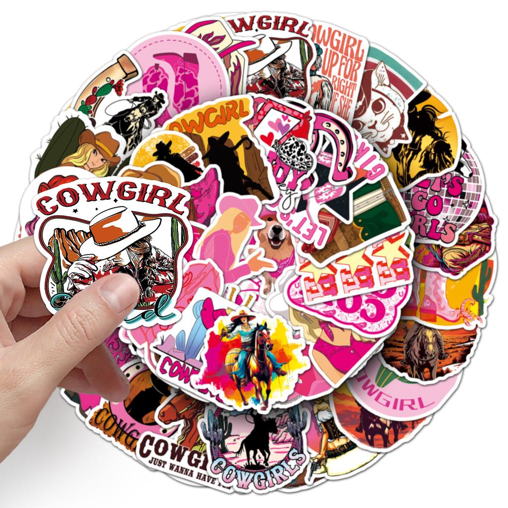 50 Pictures of Cowgirl Personalized Graffiti Decorative Skateboard Suitcase Guitar Computer Stickers