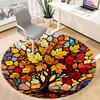 1pc Autumn Leaves Office Round Area Rug, Indoor Mat Suitable ForOffice, Under Office Chairs Bedroom Living Room Home Decor, Room Deco  D061