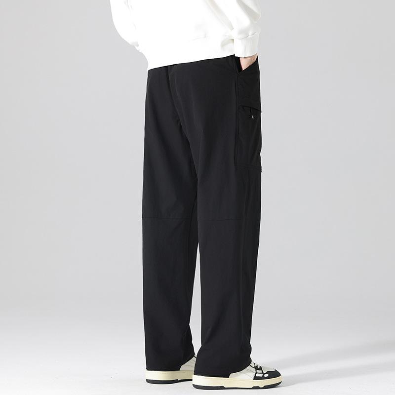Outdoor Functional Overalls Men's Summer Thin Waterproof Moisture-absorbing Breathable Casual Pants Sports Elastic Straight Men's Pants