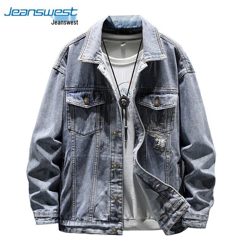 

JEANSWEST Men s Embroidered Denim Workwear Jacket XL