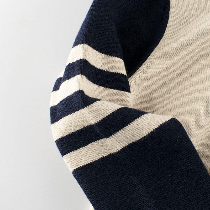 27kids K-style Children's Clothing Spring and Autumn Kids' Sweater Outwear Boy's Knitted Sweater round Neck Baby Boy Cardigan Pure Cotton