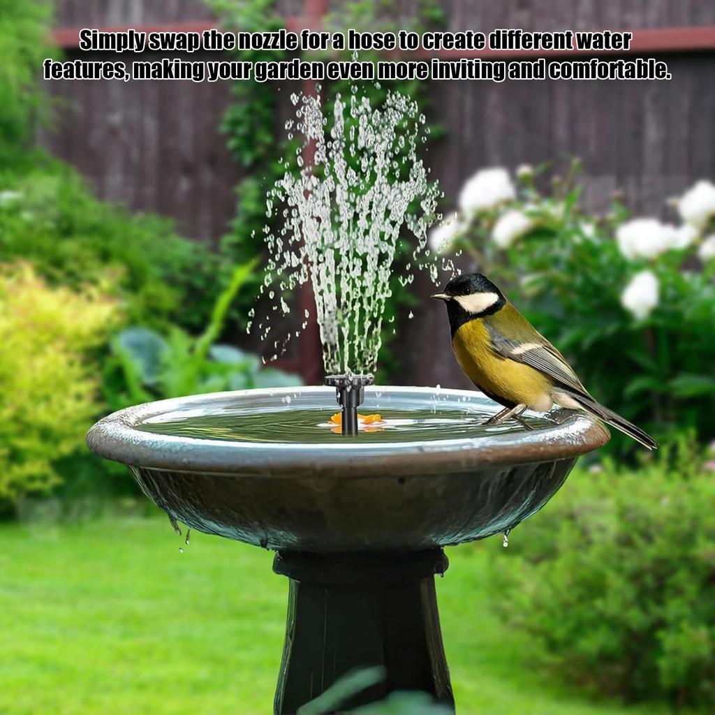 Solar Powered Water Fountain Pump with Multiple Nozzles Solar Fountain Pump Kit for Bird Bath Small Pond Garden and Lawn