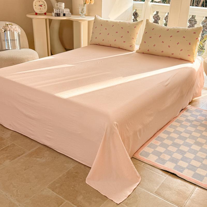 INS Cute Bow Bedding Set for Girls Women Soft Bed Sheet Set Pillowcase Single Twin Full 200x230cm Kawaii Duvet Cover Set