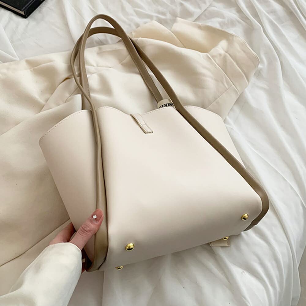 Bolso tote con con set para oficina coreana bonita [Amuleto] lazo, bolso de mujer, neceser, producto, liso, adolescentes, 20s, 30s, moda, casual, vl-6176-gn-f