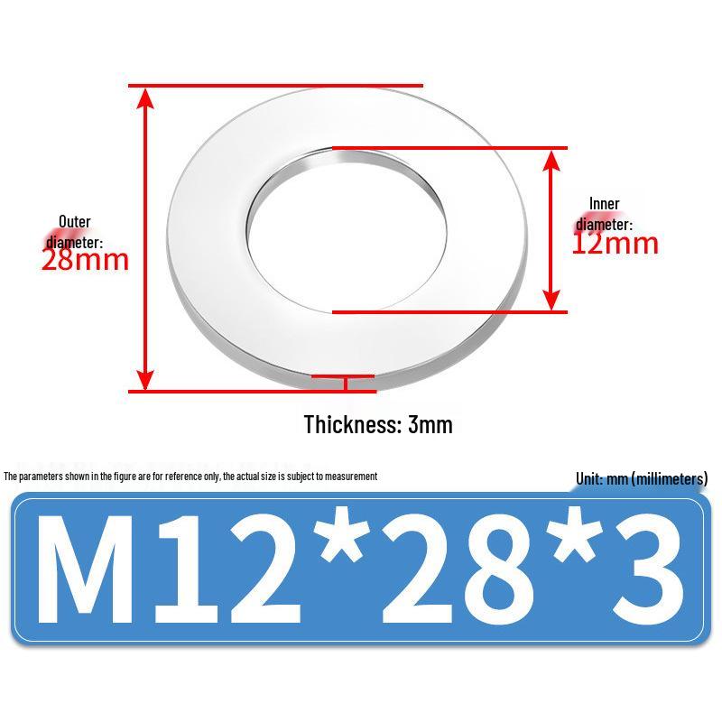 Jin Juntai Thick & Thin Stainless Steel Flat Washer, Round M10-M36