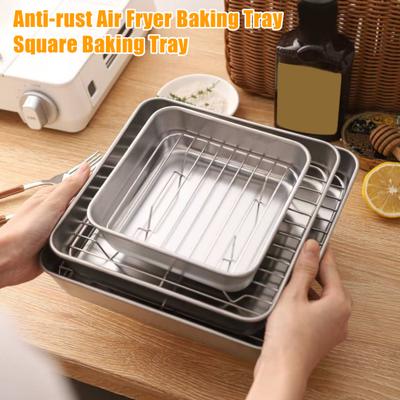 Airfryer Rek RVS Grillrek Anti-Roest Herbruikbare Bakplaten voor Airfryer Oven Home Keuken Gadgets