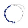 Glory Lapis Mix Ball Chain White Silver Bracelet Tbssvw14115M