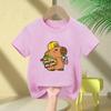 2026 Cute Capybara Funny Print Children's T-shirt Summer Polyester Boys Girls Short-sleeved Shirt Casual Boys Girls Clothes Tee Top