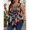 Women's Printed Pleated Tank Top