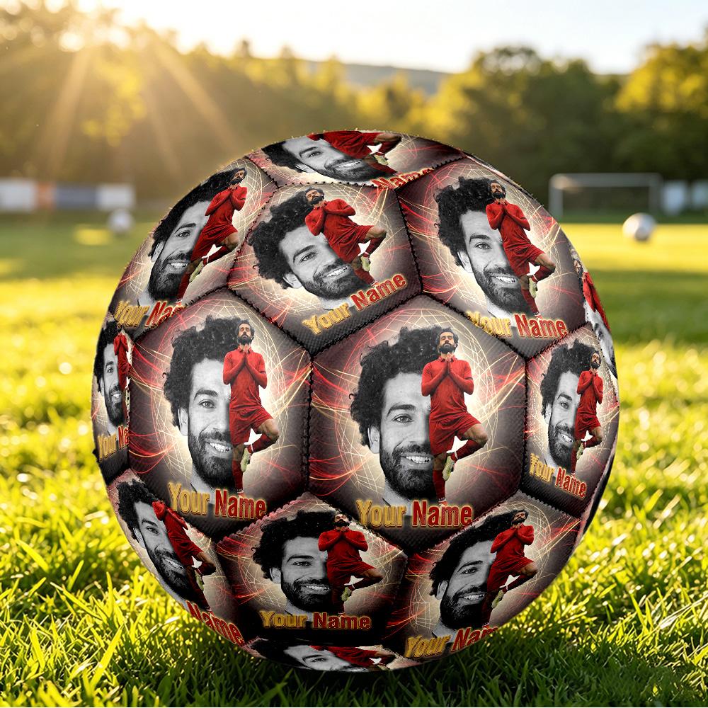 Personalized Size 5 Football Mohamed Salah Pattern Outdoor Game Sports Ball Gift