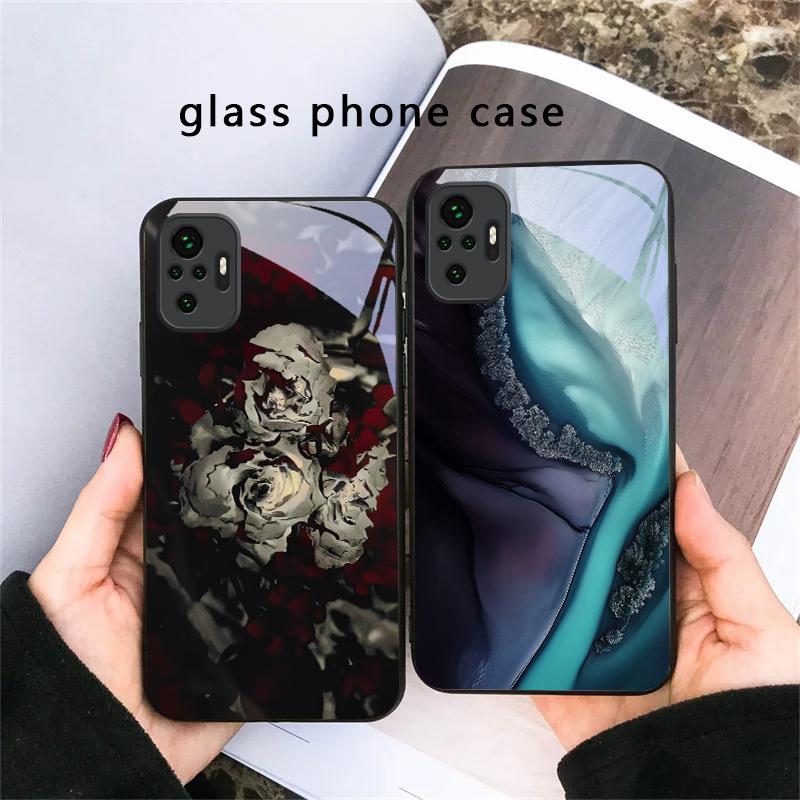 Bark texture texture For Redmi Note 14 Pro+ 13 Pro 8 9 9S 12S 10 Pro 11 12 13C 14C A3 12 13 K60 Ultra Black Glass Phone Case