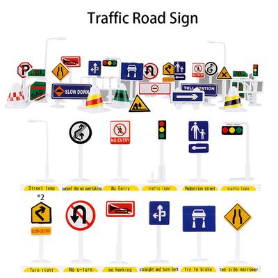 28 Pcs Car Toy Accessories Traffic Road Signs Kids Children Play Learn Toy Game