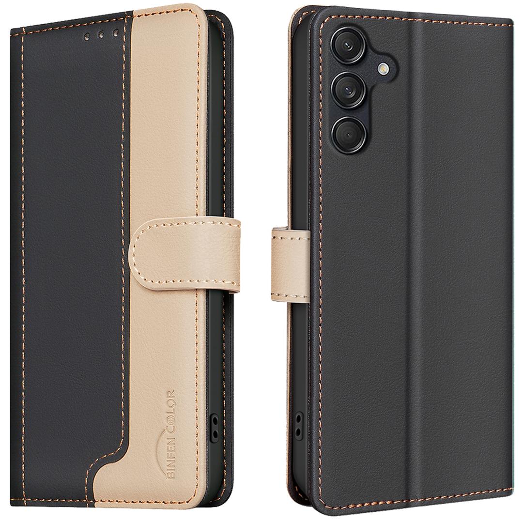 

For Samsung Galaxy A14 5G/4G Case PU Leather RFID Blocking Phone Cover Black