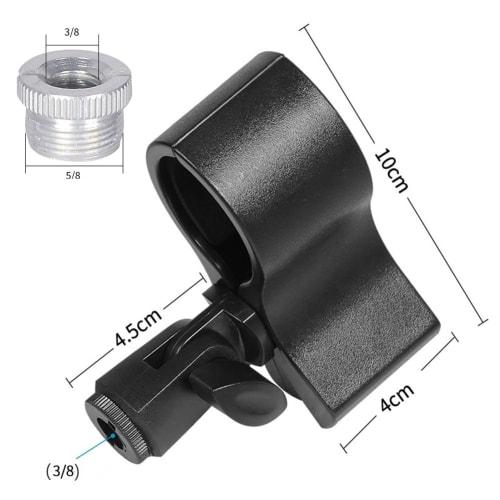 Adjustable Microphone Holder/Clip with Conversion Screw, 1/2-Piece Set, Fits 32mm - 60mm Outer Diameter, Universal C-Shaped Microphone Stand, Securely