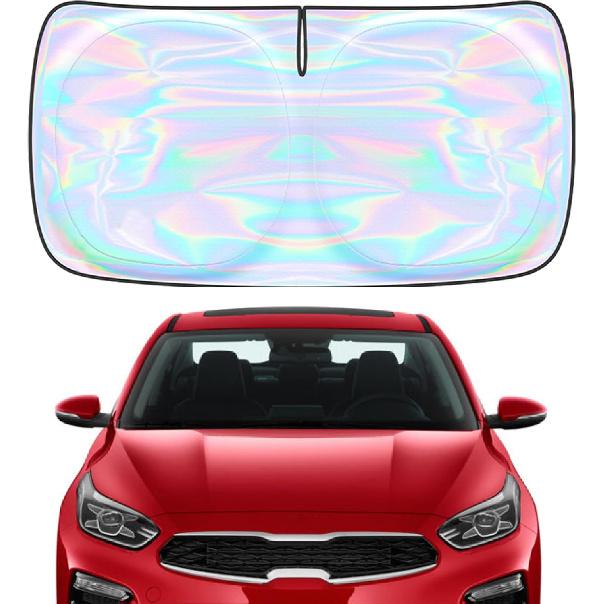 Windshield Sun Shade Cover For Kia Forte -2025 - Sunshade Compatible With Kia Forte Foldable Front Window Sunshade Sun Visor Protector Block UV Rays