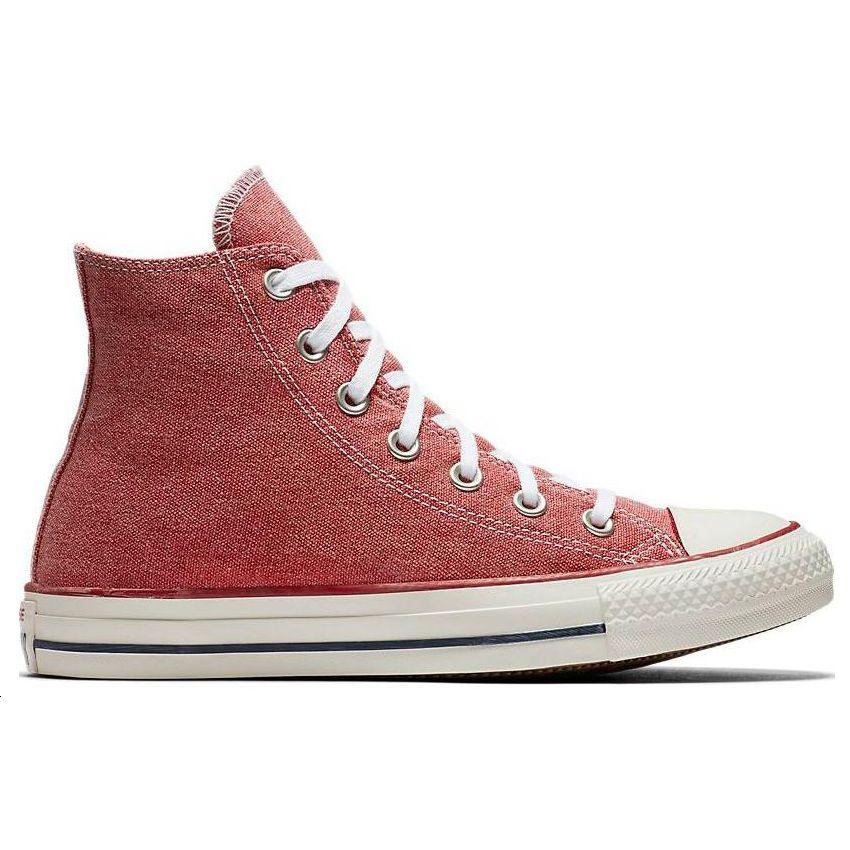 Converse Chuck Taylor All Star Stone Wash High Top Casual Comfortable Canvas Shoes Women Sneakers Red 159538C