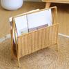 Handwoven Rattan Magazine Holder Practical Light Brown Magazine Organizers Sturdy Artificial Rattan Storage Stand