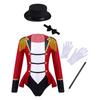 Girls Circus Costume Set Long Sleeve Lapel Tassel Shoulder Back Zipper Leotard Bow Tie Hat Magic Wand Gloves