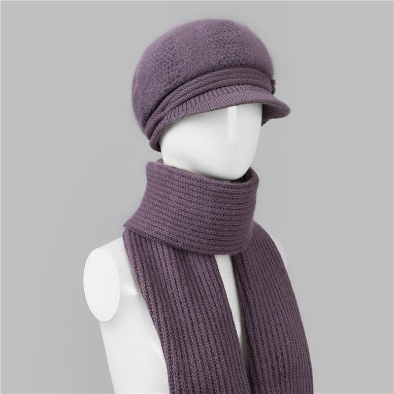 Wool Hat Women'S Season Velvet Warm Rabbit Hair Mother Hat Ear Protection Cold Foreign Gas Knitted Hat