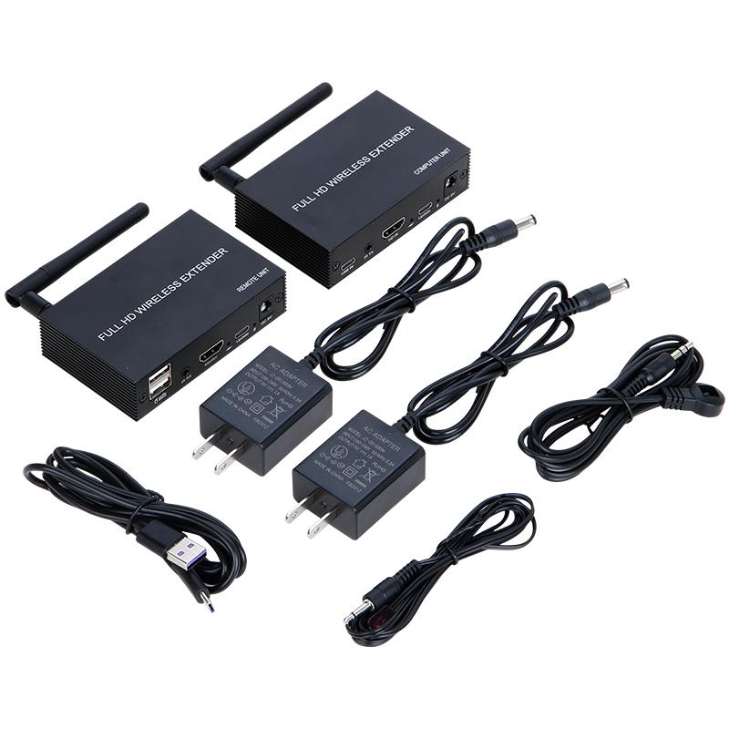1080P 200M Kabelloser HDMI KVM Extender USB KVM Kabelloser Extender Audio Video Sender und Empfänger Unterstützt Maus und Tastatur
