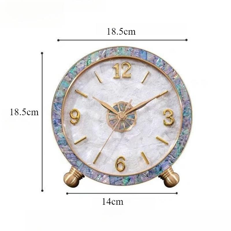 

Natural Seashell Table Clocks Living Room Brass Desk Clocks Bedroom Silent Desktop Clock Modern Home Decoration Accessories