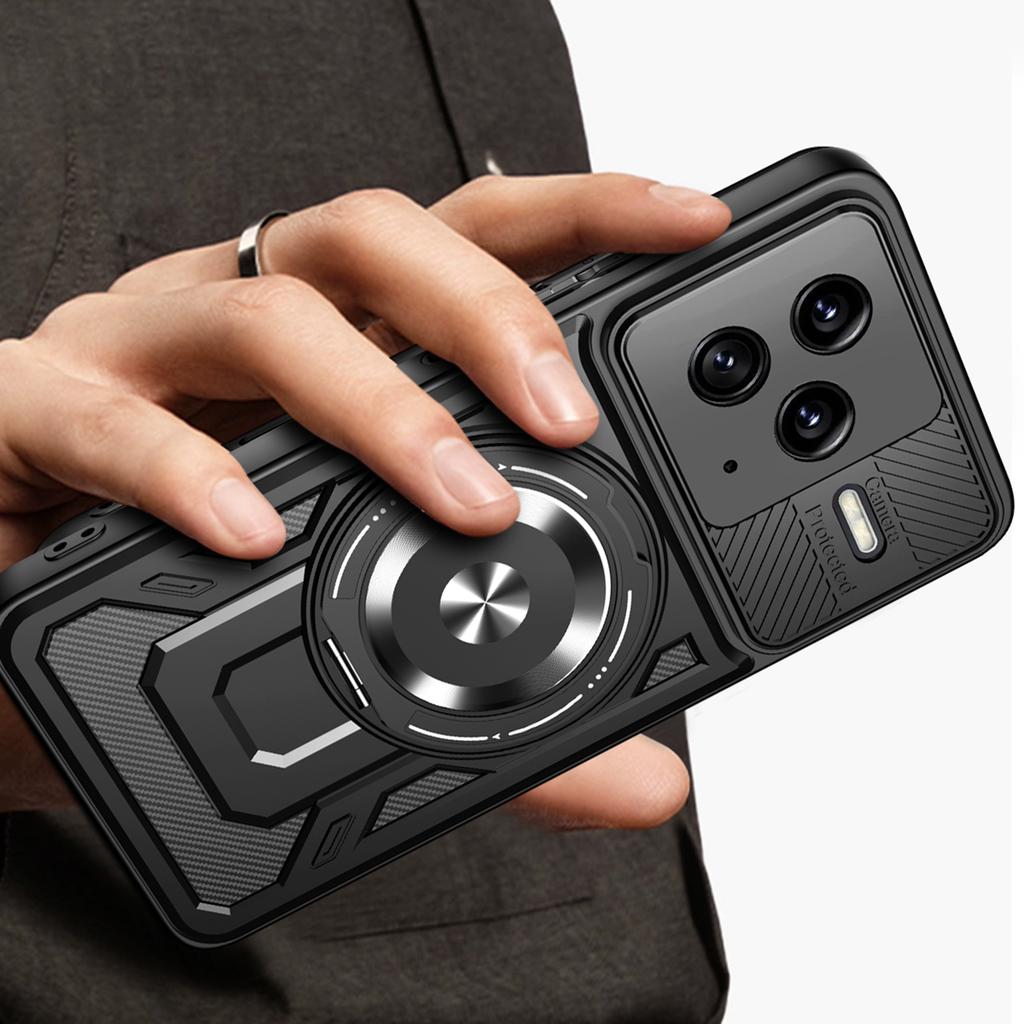 For Xiaomi Redmi K80 5G/Poco F7 Pro 5G Magnetic Case Rotating Kickstand TPU+PC Phone Cover